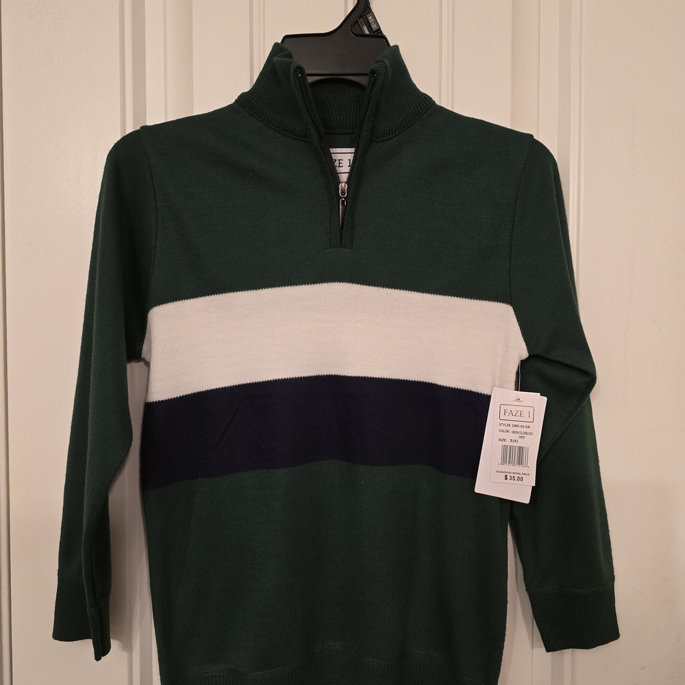 Men's Green and White Sweater